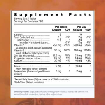 Focus Select AREDS2 Based Chewable Eye Vitamin-Mineral Supplement - AREDS2 Based Supplement for Eyes...