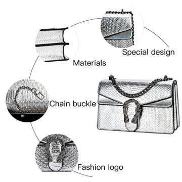 Stylish DEEPMEOW Snake Print Crossbody Shoulder Bag