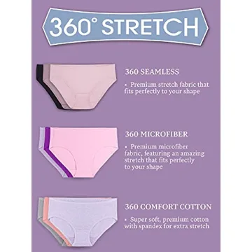 Fruit of the Loom Women's 360 Underwear, High Performance Stretch for Effortless Comfort, Available in Plus Size, Cotton Blend-Boxer Brief-4 Pack-Colors May Vary