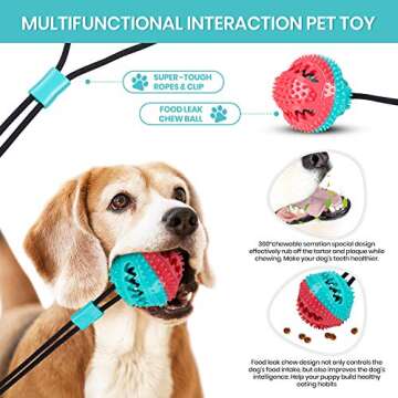 Dog Toys for Aggressive Chewers Interactive Teething Boredom and Stimulating Tug of War Suction Cup Puzzle Indestructible Puppy Rope Enrichment Teeth Cleaning Ball Accessories for Small Large Dogs