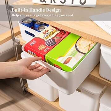 Yishyfier Plastic Storage Baskets - Versatile 6-Pack for Home Organization
