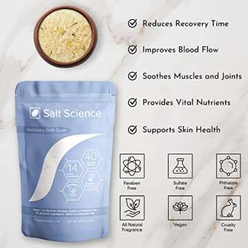 Salt Science Recovery Bath Salts - All Natural Chamomile Bath Soak for Muscle Relief