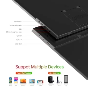 Yxk 15.6" Portable 1080P Ultra-Slim Travel Monitor