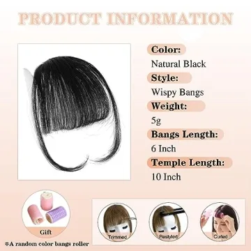NAYOO Clip-in Bangs 100% Human Hair Extensions for Women