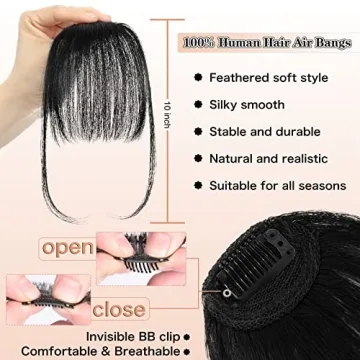 NAYOO Clip-in Bangs 100% Human Hair Extensions for Women