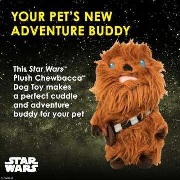 Star Wars Plush Chewbacca Dog Toy - Squeaky Fun for All Dogs