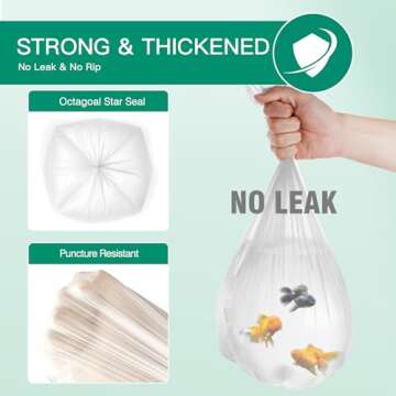 JOYEUX Small Trash Bags 1.2 Gallon, 90 Count Mini Garbage Bags for Bathroom Home Office Trash Can Li...