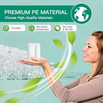 JOYEUX Small Trash Bags 1.2 Gallon, 90 Count Mini Garbage Bags for Bathroom Home Office Trash Can Liners, fit 4.5-5 Liter, 1-1.5 Gal, Clear