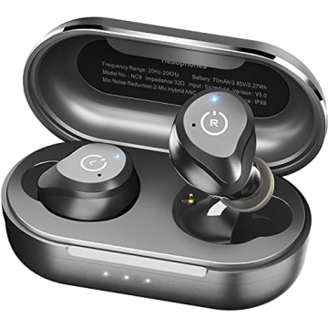 TOZO NC9 Hybrid Active Noise Cancelling Wireless Earbuds - Matte Black