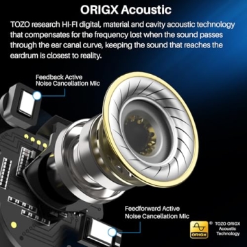 TOZO NC9 Hybrid Active Noise Cancelling Wireless Earbuds