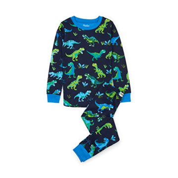 Hatley Boys Organic Cotton Long Sleeve Printed Pajamas - Sharptooth Rex, Size 6