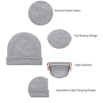 Durio Baby Hats 0-6 Months Newborn Baby Hats Baby Beanies for Girls Baby Girl Winter Hat Newborn Bab...