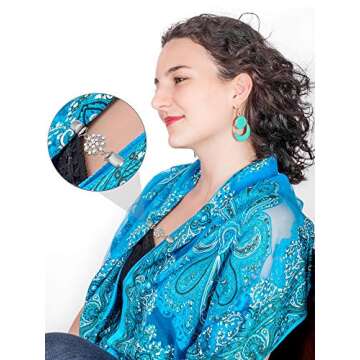 4 Pieces Vintage Sweater Shawl Clips Retro Cardigan Collar Dress Shirt Brooch Clips for Women Wearing, 4 Styles(Stylish Style)