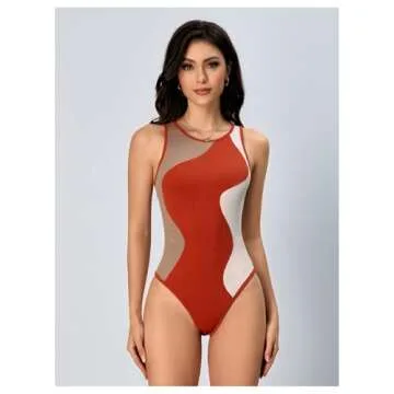 Verdusa Color Block Sleeveless Bodysuit for Women