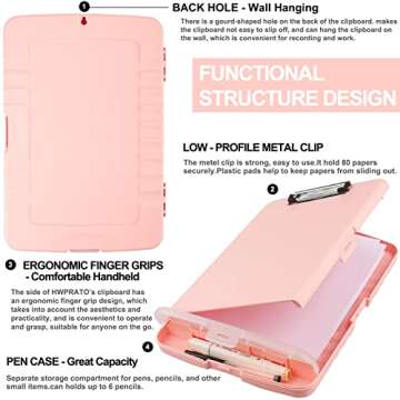 HWPRATO Clipboards - Durable, Lightweight Storage Clipboard for Professionals