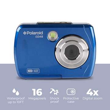 Polaroid IS048 Digital Camera - Small Lightweight Waterproof Instant Sharing 16 MP Digital Portable ...