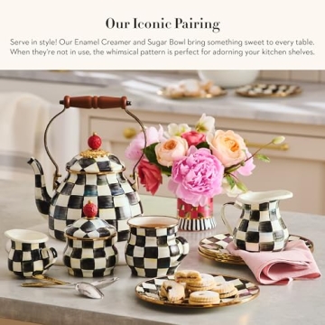 Elegant MacKenzie-Childs Enamel Cream & Sugar Set
