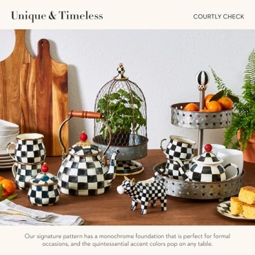 Elegant MacKenzie-Childs Enamel Cream & Sugar Set