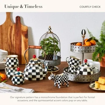 Elegant MacKenzie-Childs Enamel Cream & Sugar Set