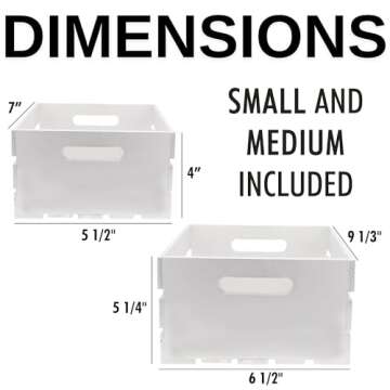 Hampton Art Good Wood Wood Crate, White, 2 pc, Finished Wood, 9"/7" - Decorative Nesting Small Wooden Crates for Storage, Display Wooden Crate, Decor, Boxes, Stackable Basket for Decoration