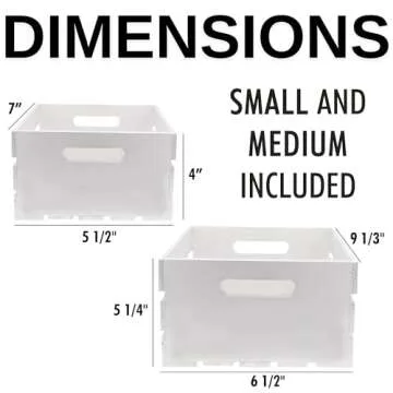 Hampton Art Good Wood Wood Crate, White, 2 pc, Finished Wood, 9"/7" - Decorative Nesting Small Wooden Crates for Storage, Display Wooden Crate, Decor, Boxes, Stackable Basket for Decoration