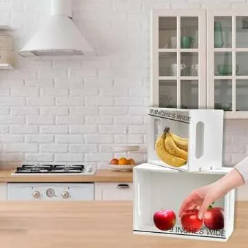 Hampton Art Good Wood Wood Crate, White, 2 pc, Finished Wood, 9"/7" - Decorative Nesting Small Wooden Crates for Storage, Display Wooden Crate, Decor, Boxes, Stackable Basket for Decoration