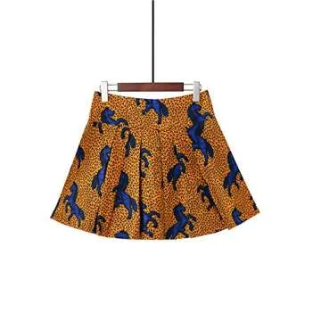 Hybrid Fashionista African Skirts for Women (Size USA 8) A-line Pleated Flared Midi Skirts - High Waist Skirts