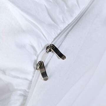 QSH Washed Cotton Ruffled King Duvet Cover Set,Vintage White Shabby Boho Chic Ruffle Farmhouse Bedding Comforter Quilt Cover 3 Pieces Aesthetic French Country Cottage King Bedding