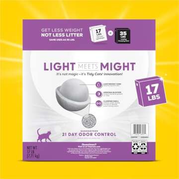 Purina Tidy Cats Low Dust, Multi Cat, Clumping Cat Litter, LightWeight Glade Clean Blossoms - 17 lb. Box