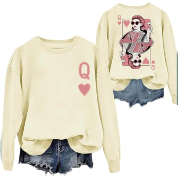 Queen Of Hearts Sweatshirt For Everyday Comfort & Style