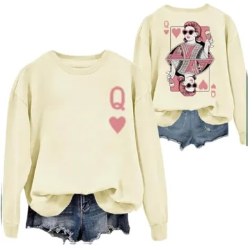 Queen Of Hearts Sweatshirt For Everyday Comfort & Style