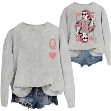 Queen Of Hearts Sweatshirt For Everyday Comfort & Style