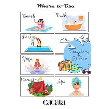 Cacala Lightweight and Thin Turkish Beach Towel 100% Cotton Sand-Free and Quick-Drying Goodness Perfect as an Extra Large Travel Towel, Beach Accessory, or Gift for Beach Lovers, 37 x 70