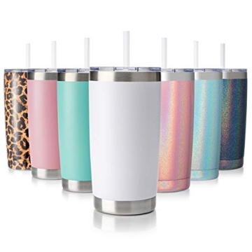 CIVAGO 20oz Stainless Steel Tumbler - Vacuum Insulated Travel Mug with Lid and Straw