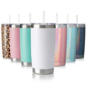 CIVAGO 20oz Stainless Steel Tumbler - Vacuum Insulated Travel Mug with Lid and Straw