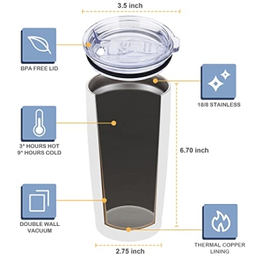 CIVAGO 20oz Stainless Steel Travel Tumbler - Stylish & Durable