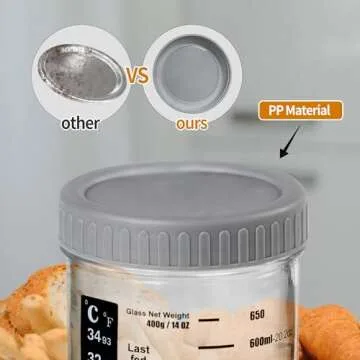 Mee 2ou Sourdough Starter Jar 24oz, Sourdough Starter Kit with Date Marked Feeding Band, Thermometer, Fermentation Jar Scraper, Cloth Cover & Plastic Lid, Reusable Sourdough Bread Baking Supplies