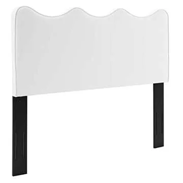 Modway Athena Velvet Twin Headboard in White for Glam Style