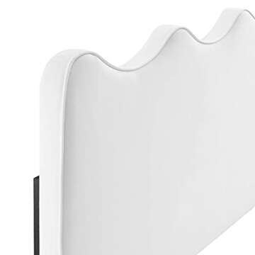Modway Athena Velvet Twin Headboard in White for Glam Style