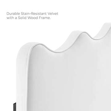Modway Athena Velvet Twin Headboard in White for Glam Style