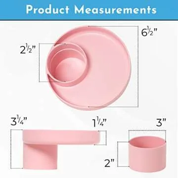 Travel Tray Round, USA Made Easily Convert Your Current Cup Holder to a Tray and Cup Holder for use with Car Seats, Booster,Stroller and Anywhere You Have a Cup Holder! Light Pink