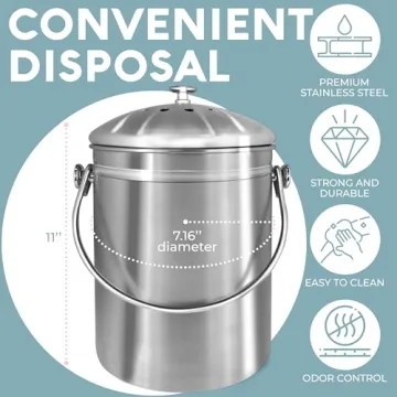 EPICA Odorless Kitchen Compost Bin 1.3 Gallon
