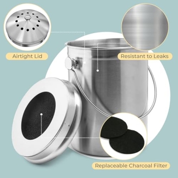 EPICA Odorless Kitchen Compost Bin 1.3 Gallon