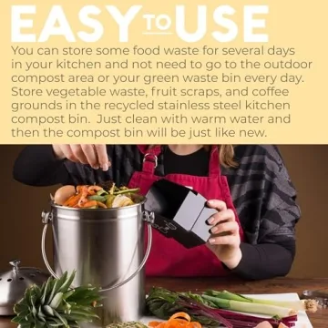 EPICA Odorless Kitchen Compost Bin 1.3 Gallon