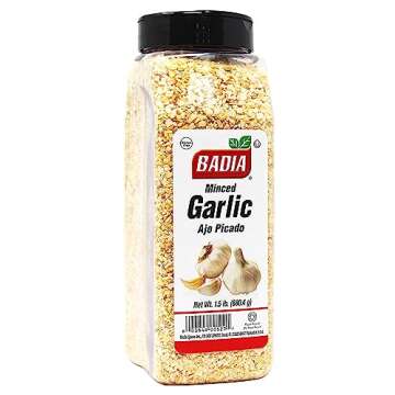 Badia Garlic Minced - Premium All-Natural Dehydrated Garlic Seasoning, 1.5 lb
