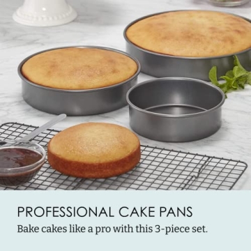 Chicago Metallic Non-Stick Round Cake Pan Set - Durable Bakeware