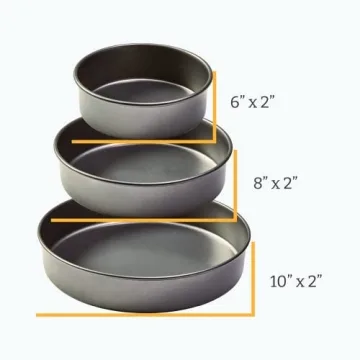 Chicago Metallic Non-Stick Round Cake Pan Set - Durable Bakeware