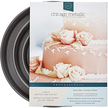 Chicago Metallic Non-Stick Round Cake Pan Set - Durable Bakeware