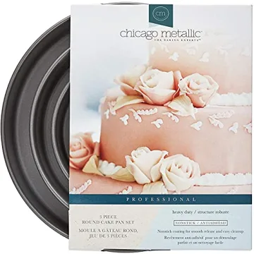 Chicago Metallic Non-Stick Round Cake Pan Set - Durable Bakeware