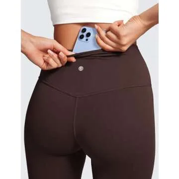 CRZ YOGA Womens Butterluxe High Waist Flare Pants 32 Inches - Yoga Bootcut Wide Leg with Pocket Lounge Hot Fudge Brown X-Large